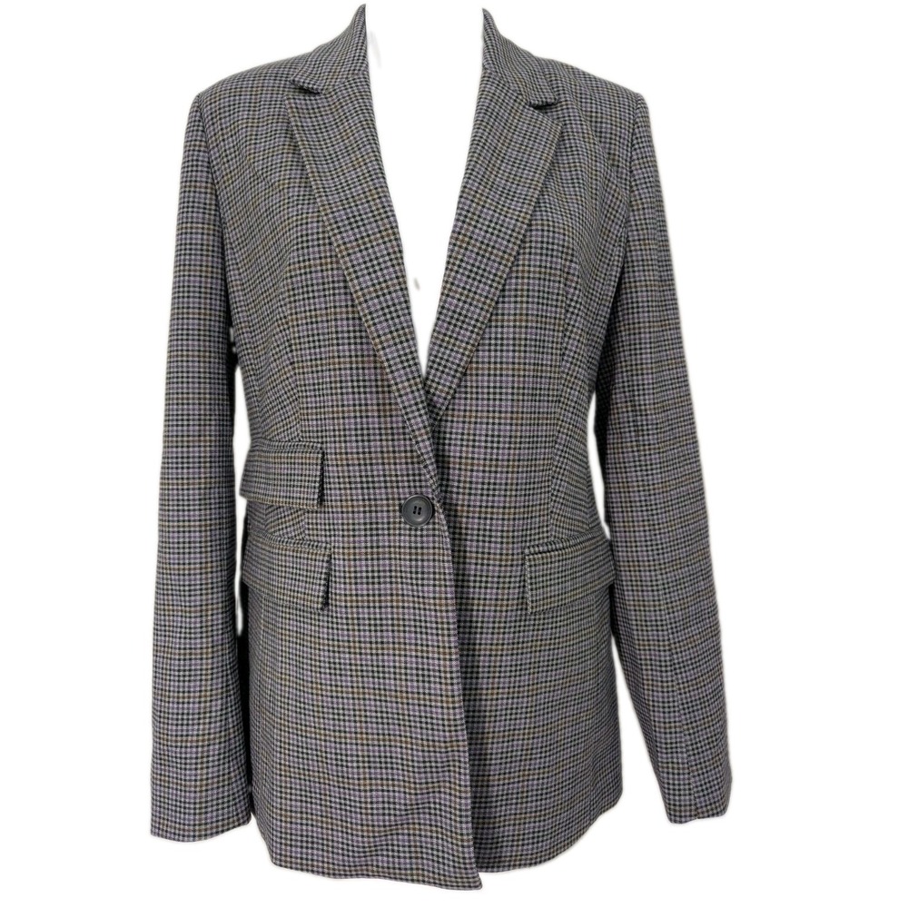Halogen Plaid Single Button Blazer Women's Size Medium